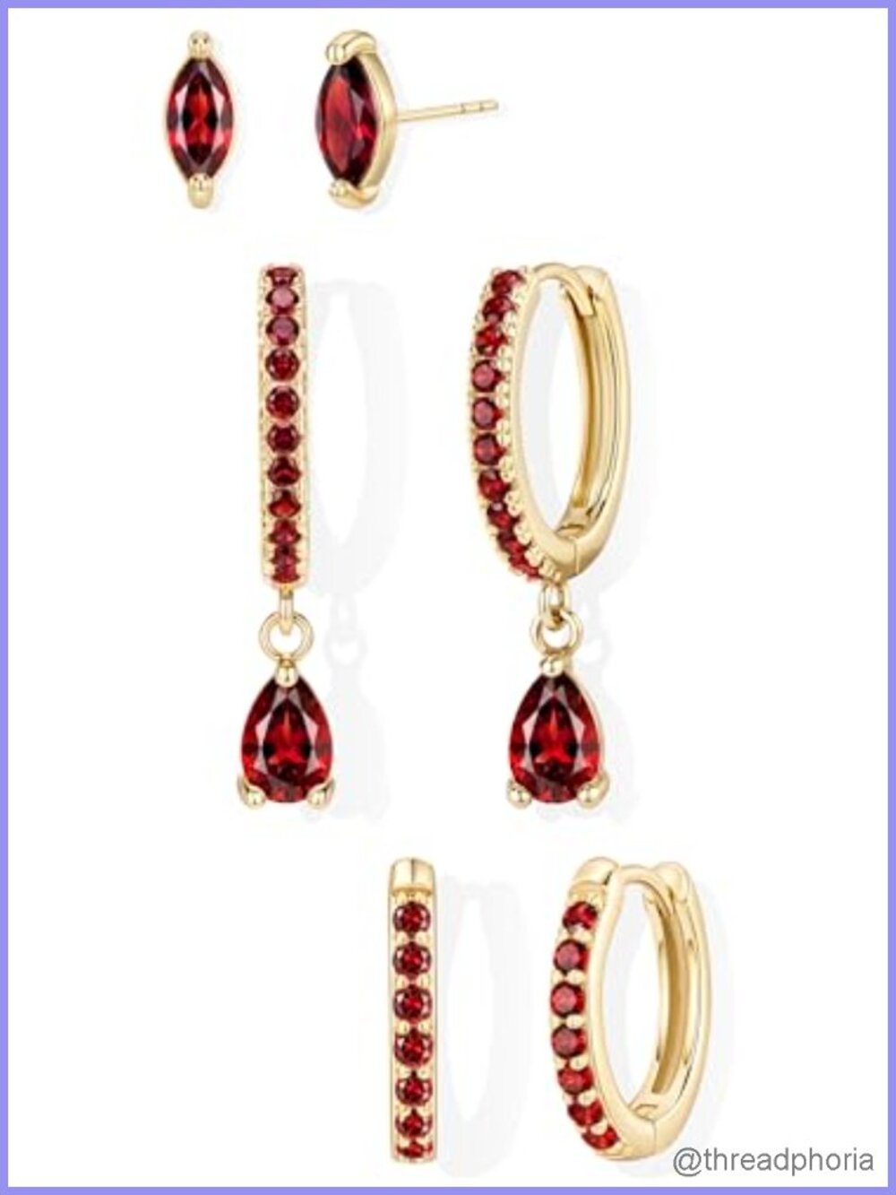 14K Gold Plated Stackable Earring Set Hypoallergenic Dainty Huggie Hoops